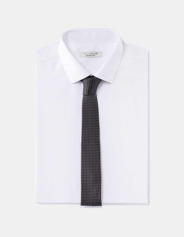 cravate-pour-homme-points-blanche-chemise