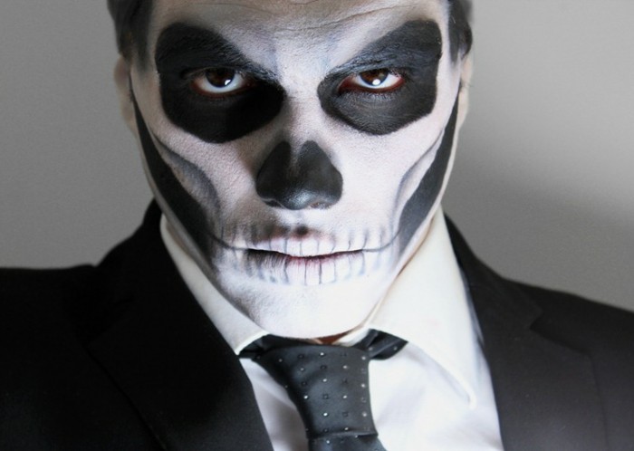 deguisement-halloween-facile-squelette-homme-idee-maquillage-halloween-interessante