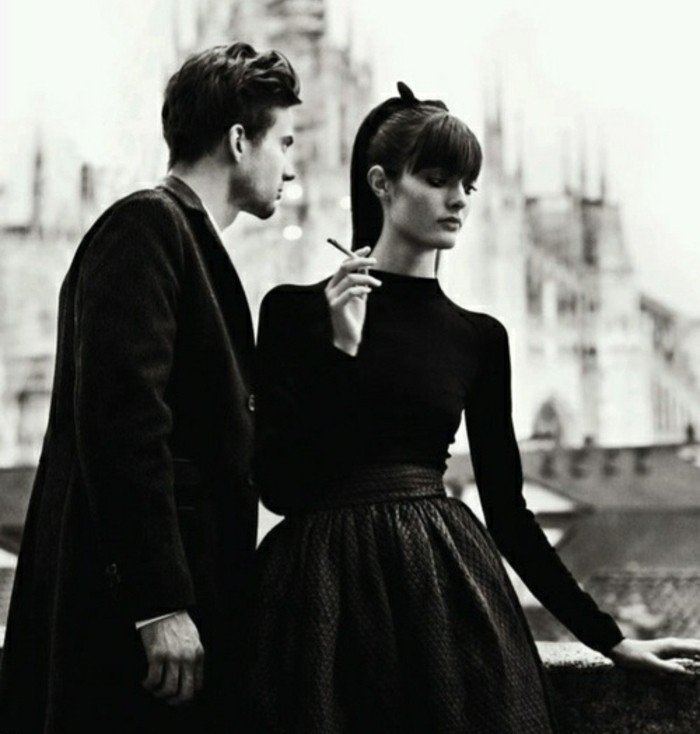 La robe noire style vintage – Jolie photographie noir et blanc