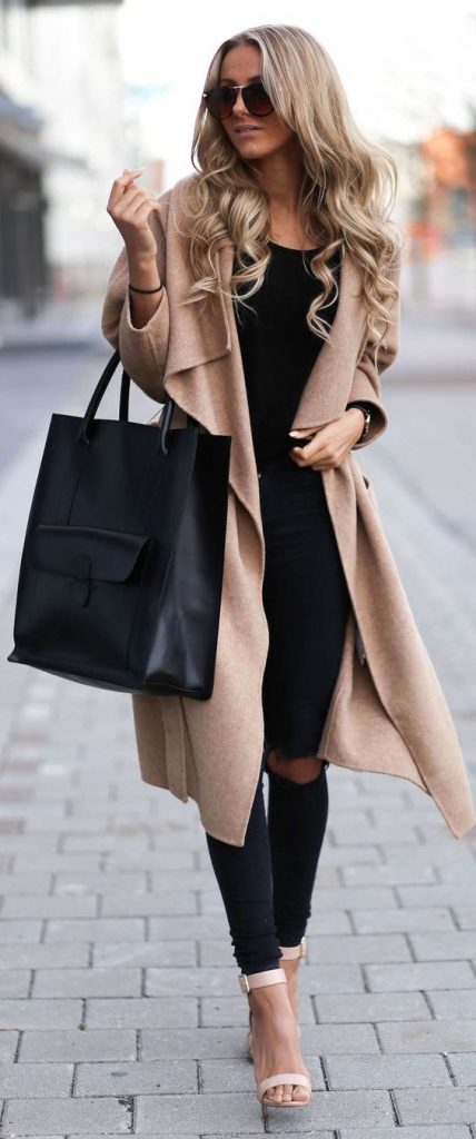 Manteau long beige pour femme tendance 2017