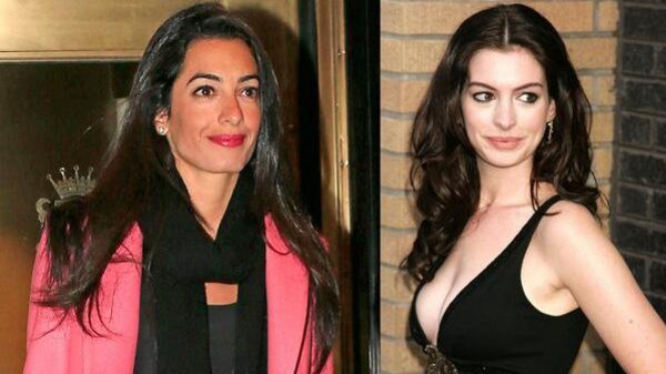 Sosies de stars arabes - Amal Alamuddin et Anne Hathaway: L’avocate britannique, qui n’est autre que la femme de George Clooney est la version libannaise de l’américaine qui interprète Catwoman dans Batman The Dark Knight Rises.