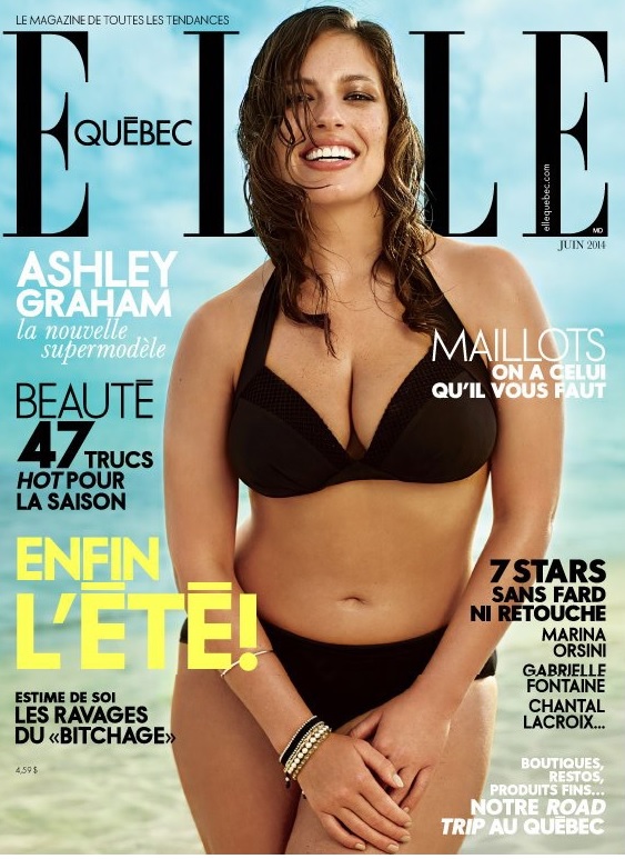 ELLE Québec : Ashley Graham en maillot de bain pour son numéro de juin