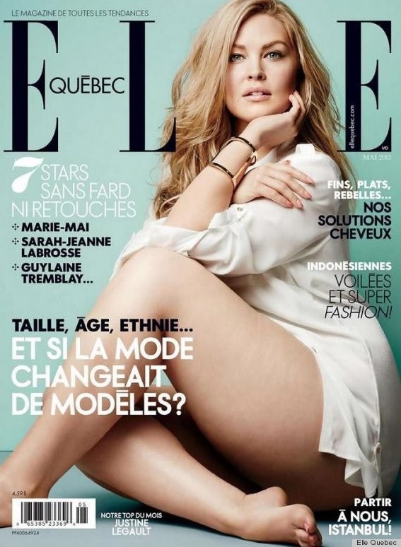 ELLE Québec : Justine Legault en titrant « Et si la mode changeait de modèles ? » pour son numéro de mai (2013). Ces tops d’un nouveau genre sont l’avenir de demain !