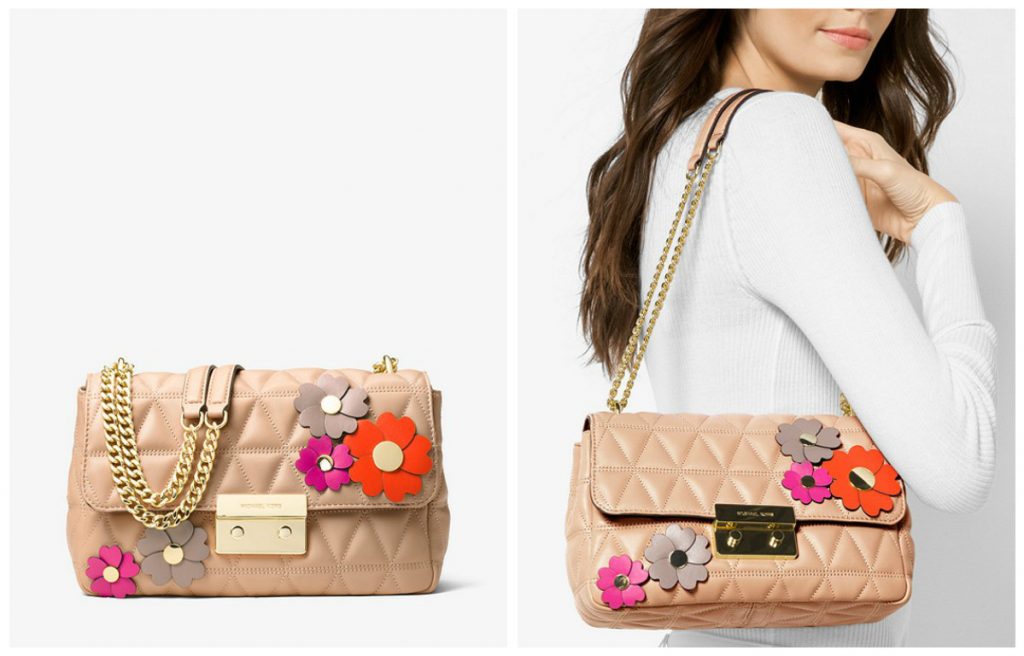 Grand sac porté épaule Sloan avec appliques florales