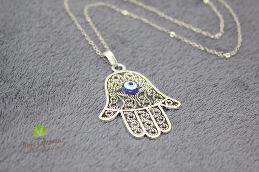 Collier Main De Fatma Avec Étoile De David - Bijou Judaïque En Acier Inoxydable Doré - Homme Femme - BOBIJOO