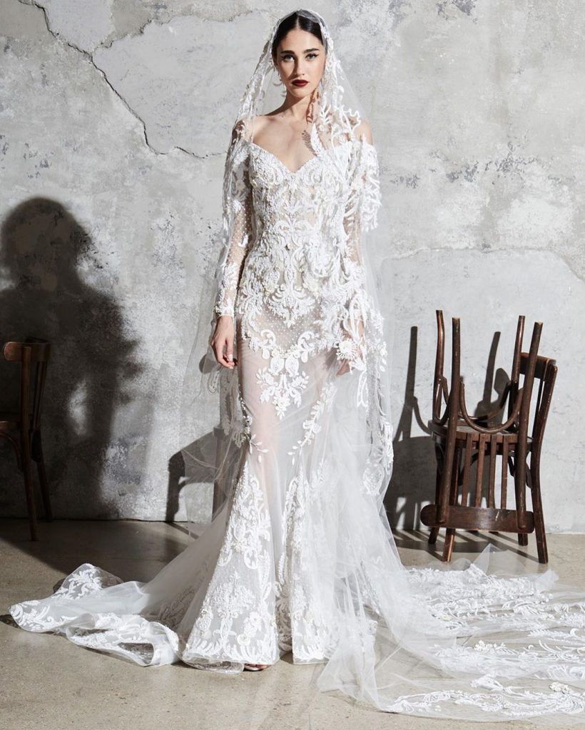 robes libanaises haute couture : robe de mariée longue zuhair murad collection 2020 modele 2