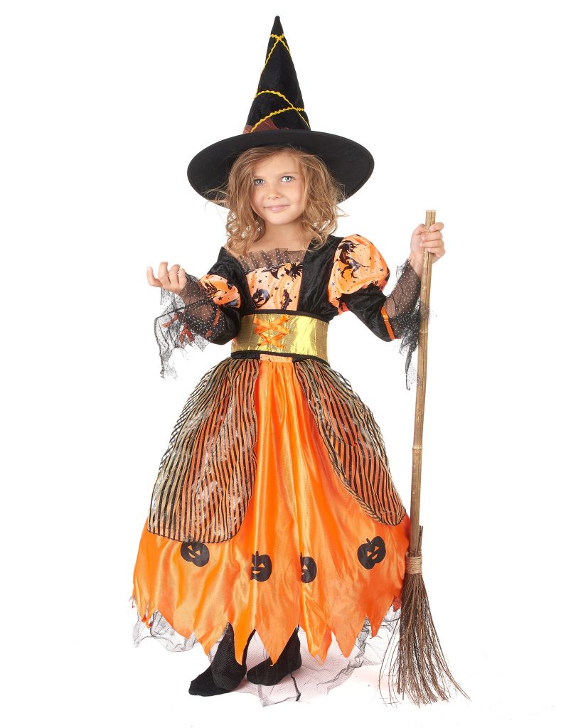 Costume sorcière orange