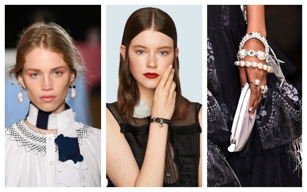 tendances bracelets dans les défilés de mode 2020, gauche à droite : Prada, Miu Miu & Simone Rocha