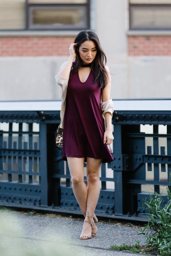 chaussure avec robe bordeaux