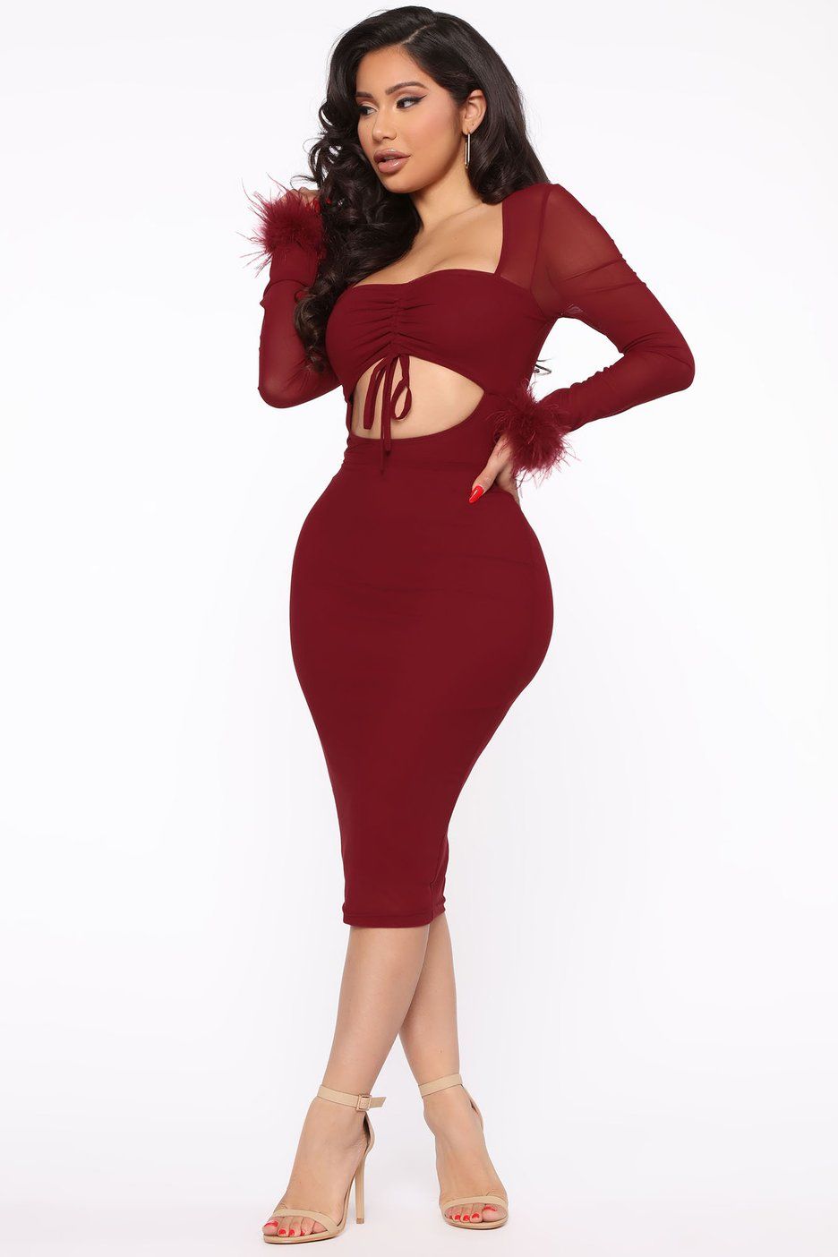 chaussure avec robe bordeaux